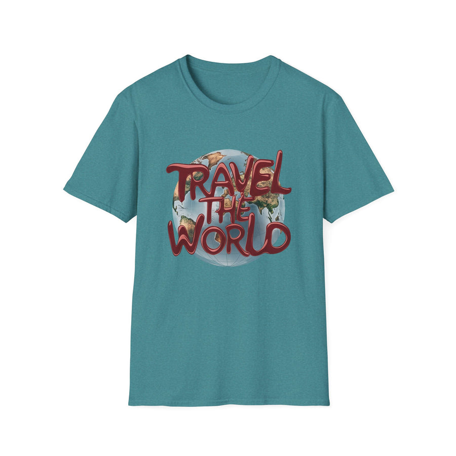 Travel the World Unisex Softstyle Short Sleeve Printed T-Shirt