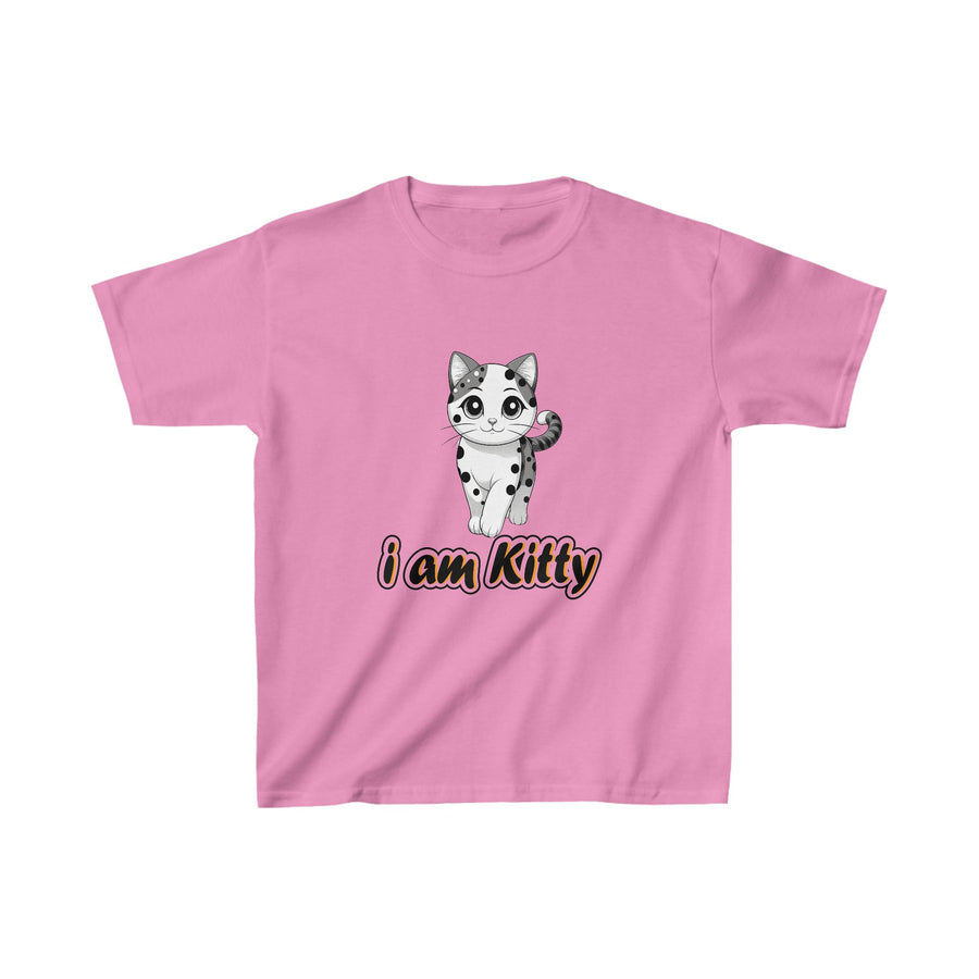 Kids Heavy Cotton Cat Printed T-Shirt