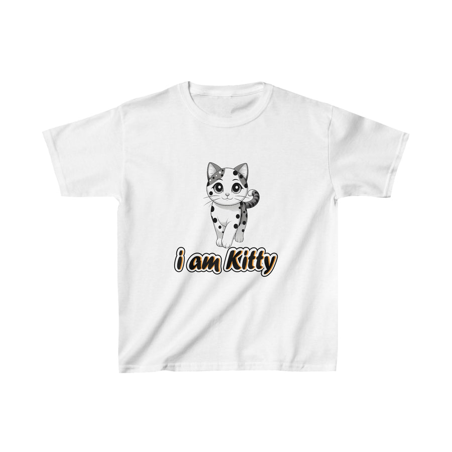 Kids Heavy Cotton Cat Printed T-Shirt