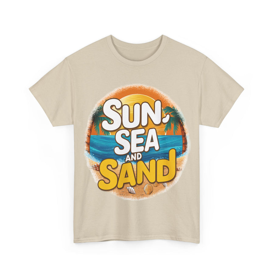 Gildan Sun Sea and Sand Printed Unisex Heavy Cotton Short Sleeve Tee