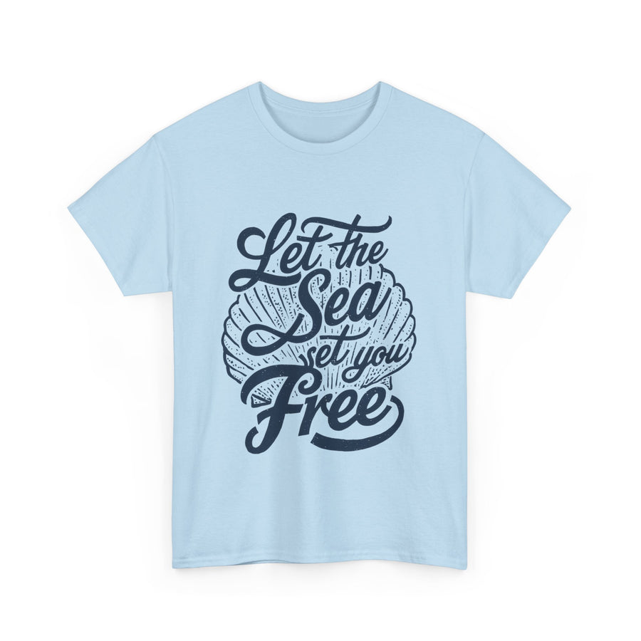 Gildan Let the Sea Unisex Heavy Printed Short Sleeve Cotton Tee