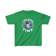 Kids Island Time Cotton Crew Neck  Printed T-Shirt Gildan