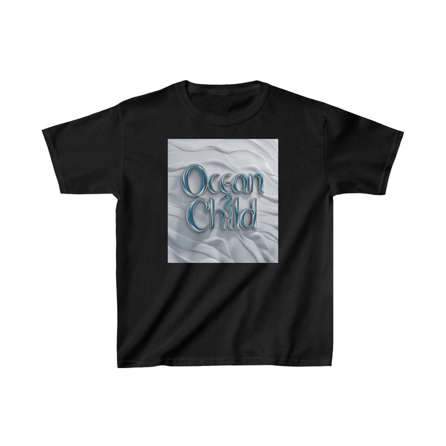 Kids Unisex Ocean Child Heavy Cotton Crew Neck  Printed T-Shirt Gildan