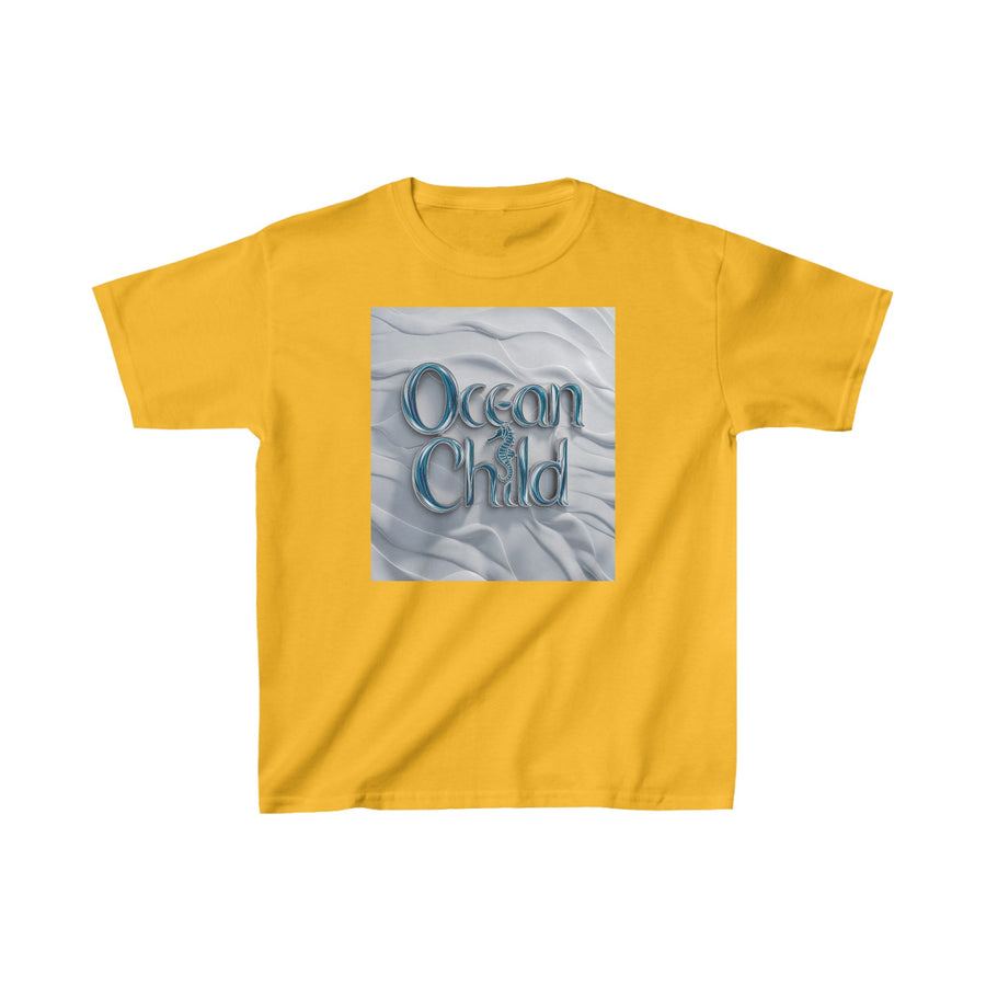 Kids Unisex Ocean Child Heavy Cotton Crew Neck  Printed T-Shirt Gildan