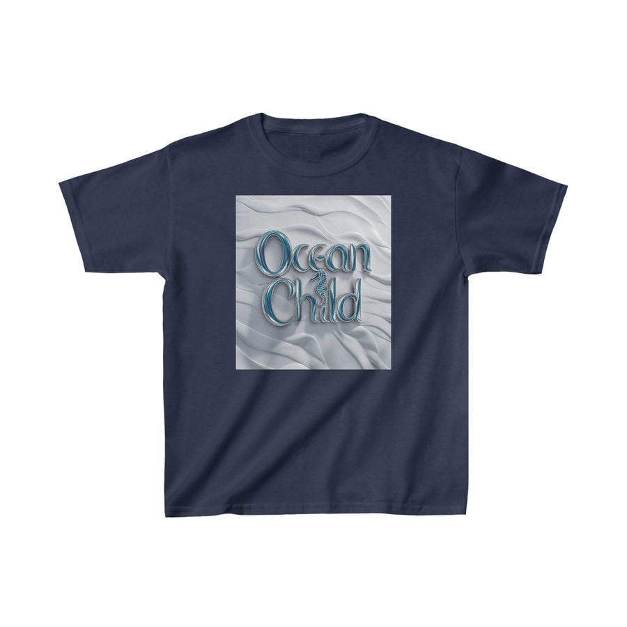 Kids Unisex Ocean Child Heavy Cotton Crew Neck  Printed T-Shirt Gildan