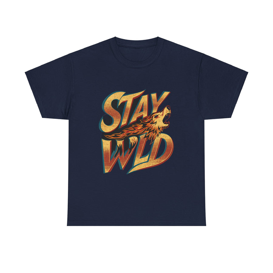 Gildan Stay Wild Unisex Heavy Printed Short Sleeve Cotton Tee