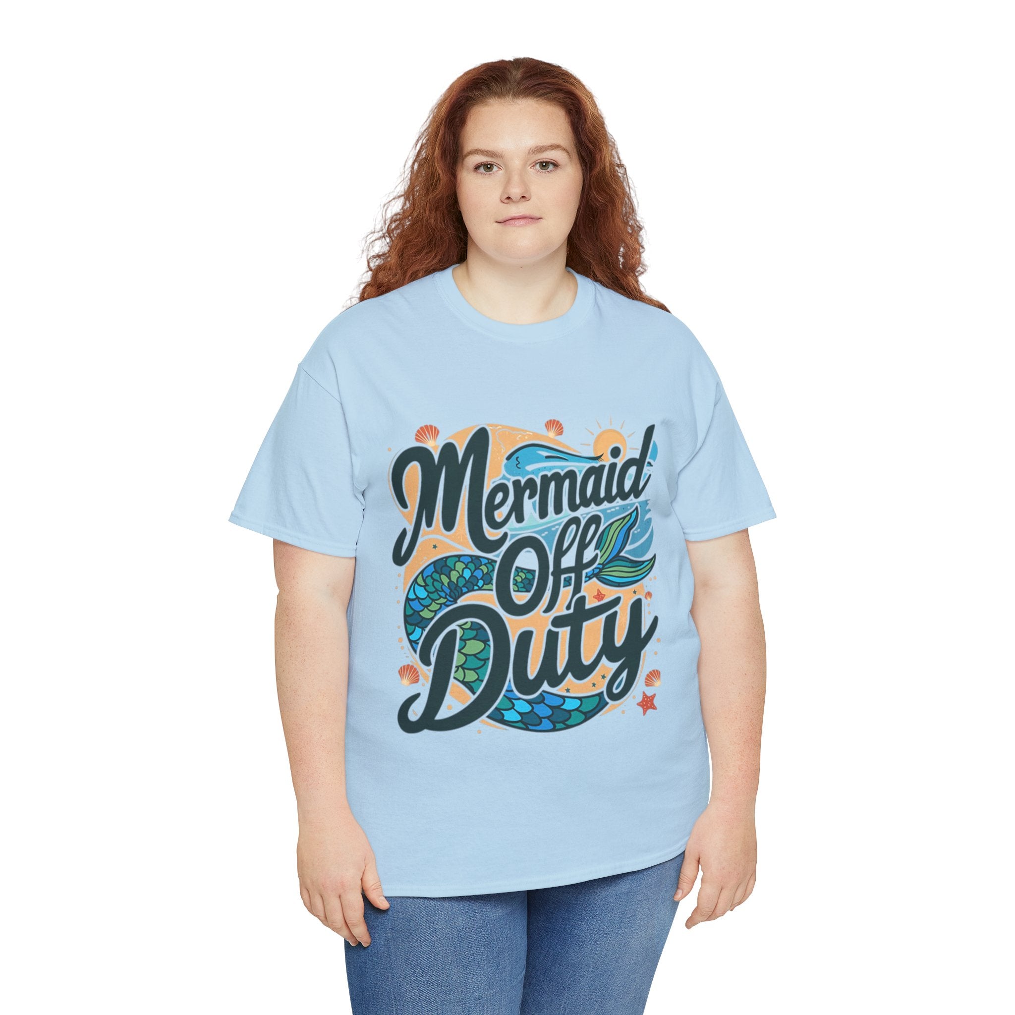 Gildan Mermaid Off Duty Printed Unisex Heavy Cotton Short Sleeve Tee