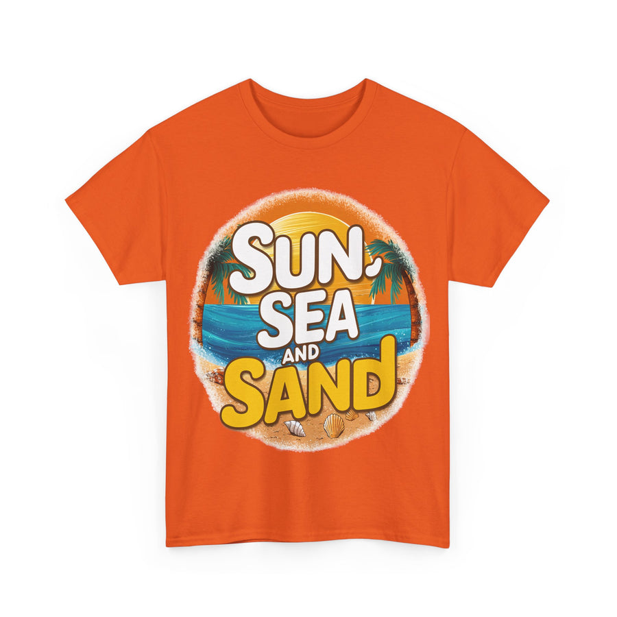 Gildan Sun Sea and Sand Printed Unisex Heavy Cotton Short Sleeve Tee