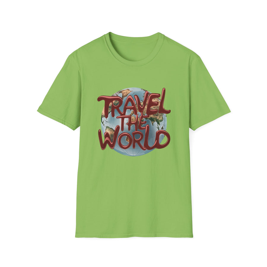 Travel the World Unisex Softstyle Short Sleeve Printed T-Shirt