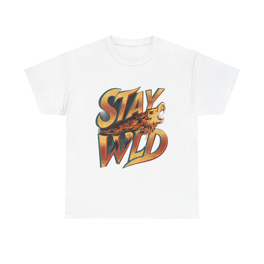 Gildan Stay Wild Unisex Heavy Printed Short Sleeve Cotton Tee