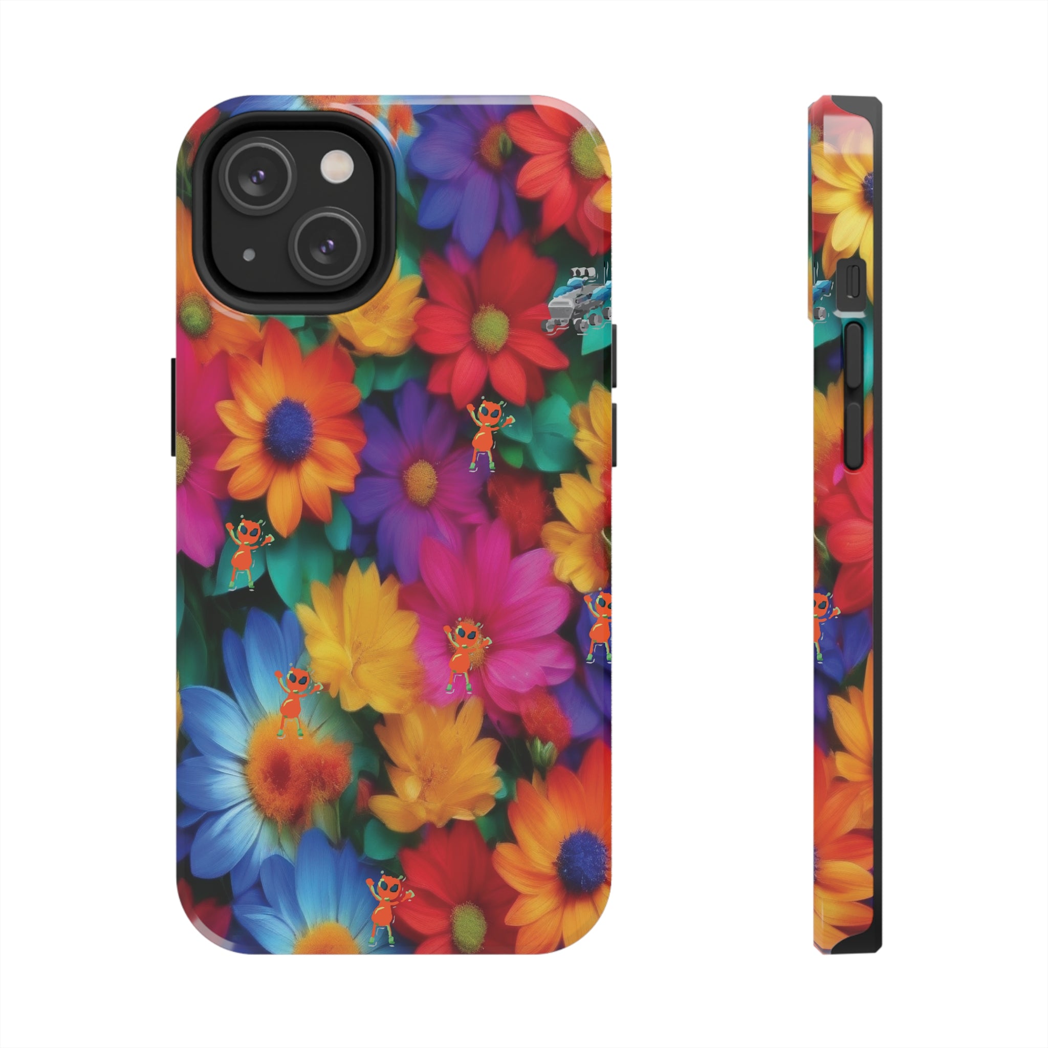 Tough Phone Cases, Colorful flower design Phone Case, Compatible with iPhone 7, 8, X, 11, 12, 13, 14 & more – check our available sizes..