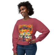 Unisex Lightweight Crewneck Chest Print Long Sleeve  Sweatshirt