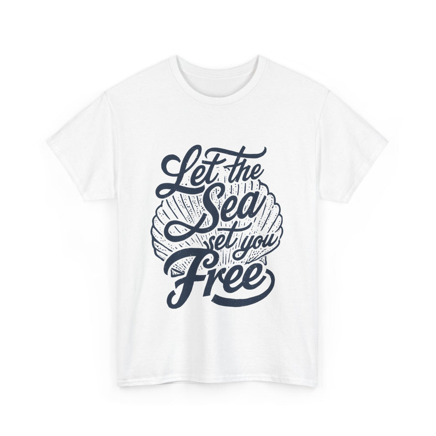 Gildan Let the Sea Unisex Heavy Printed Short Sleeve Cotton Tee