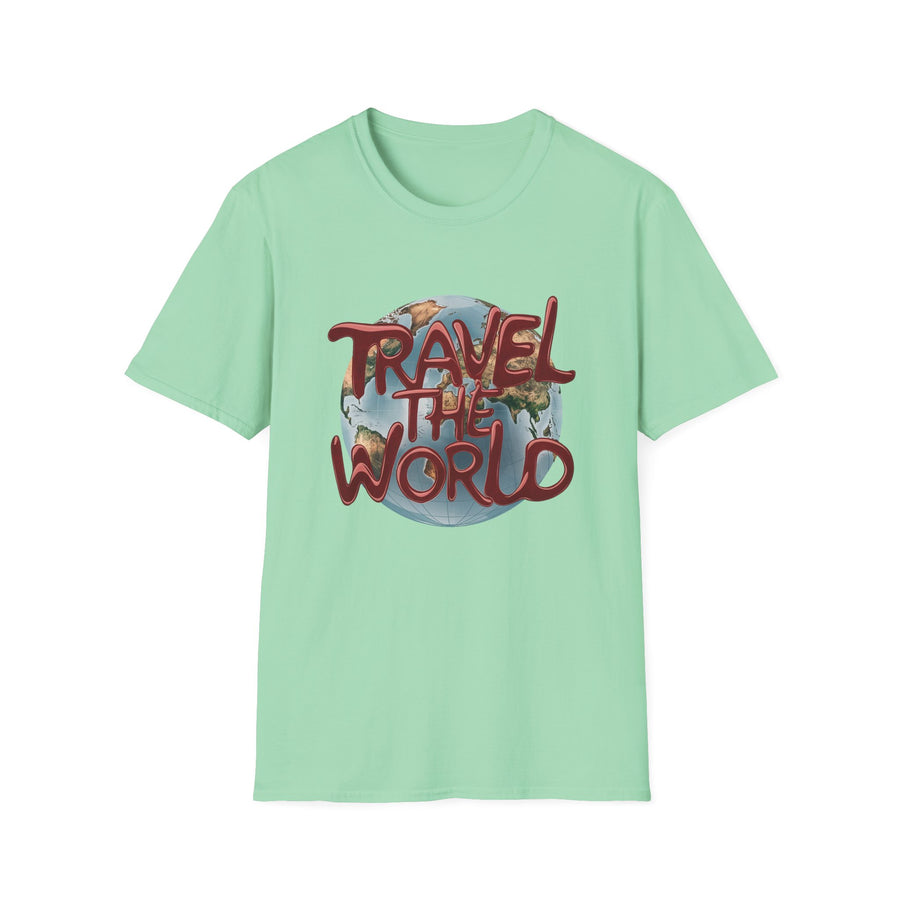 Travel the World Unisex Softstyle Short Sleeve Printed T-Shirt