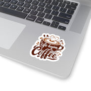 Typographic coffee cup Kiss-Cut Stickers