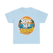 Gildan Sun Sea and Sand Printed Unisex Heavy Cotton Short Sleeve Tee