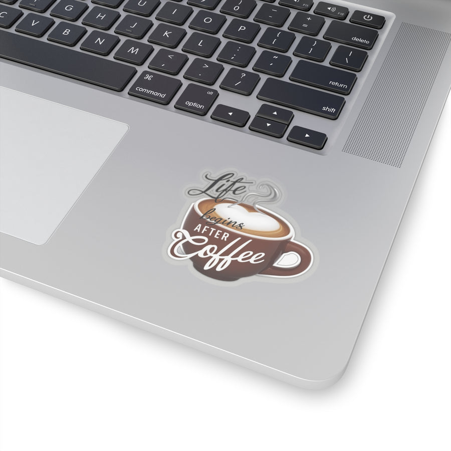 Typographic coffee cup  Kiss-Cut Stickers