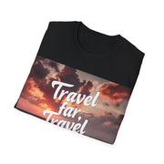 Travel far, Adventure Unisex Softstyle Printed Crew Neck T-Shirt