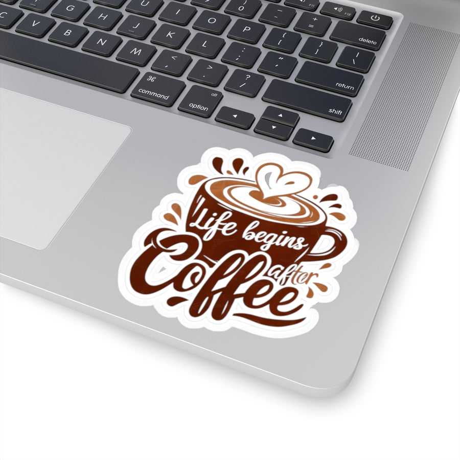 Typographic coffee cup Kiss-Cut Stickers