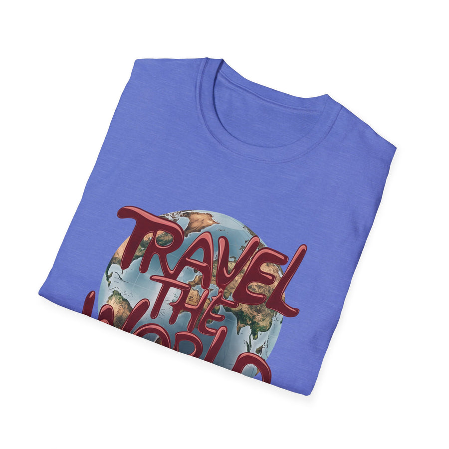 Travel the World Unisex Softstyle Short Sleeve Printed T-Shirt