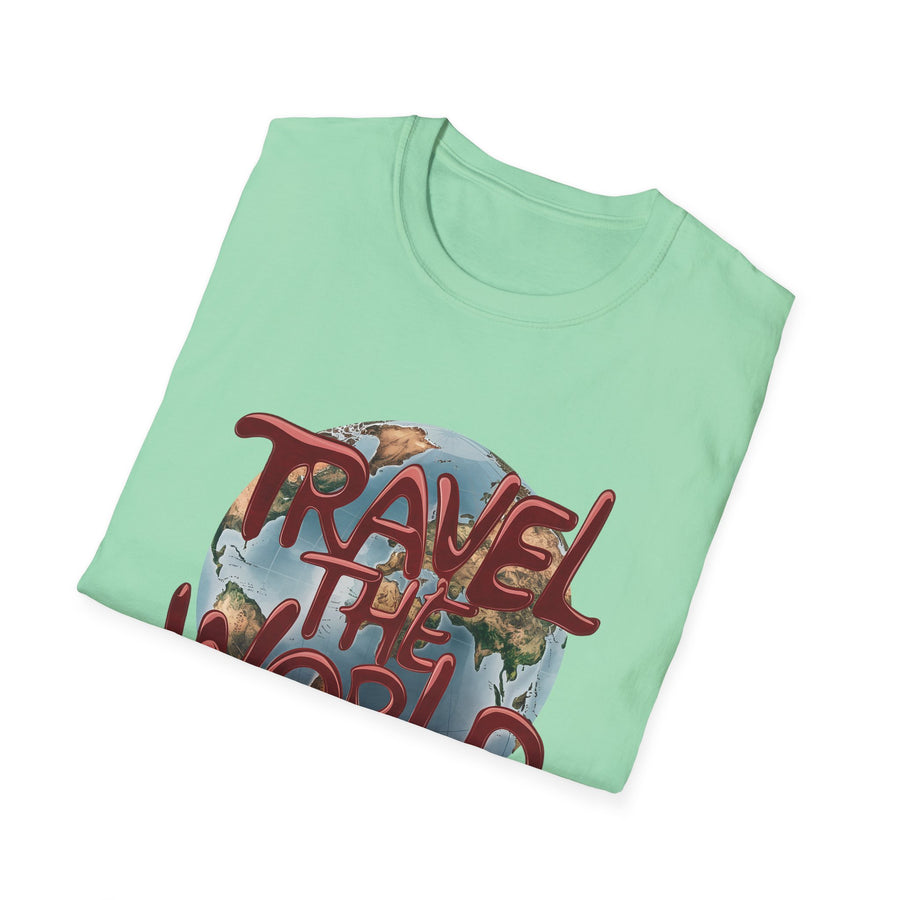 Travel the World Unisex Softstyle Short Sleeve Printed T-Shirt