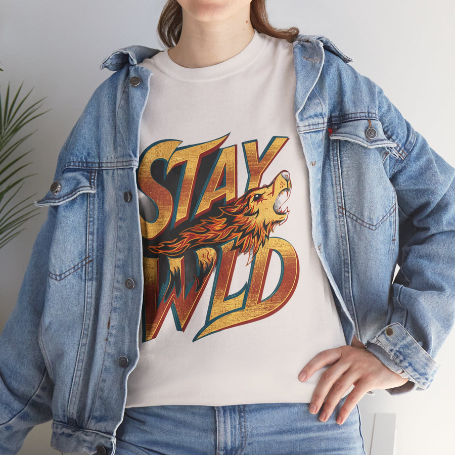 Gildan Stay Wild Unisex Heavy Printed Short Sleeve Cotton Tee