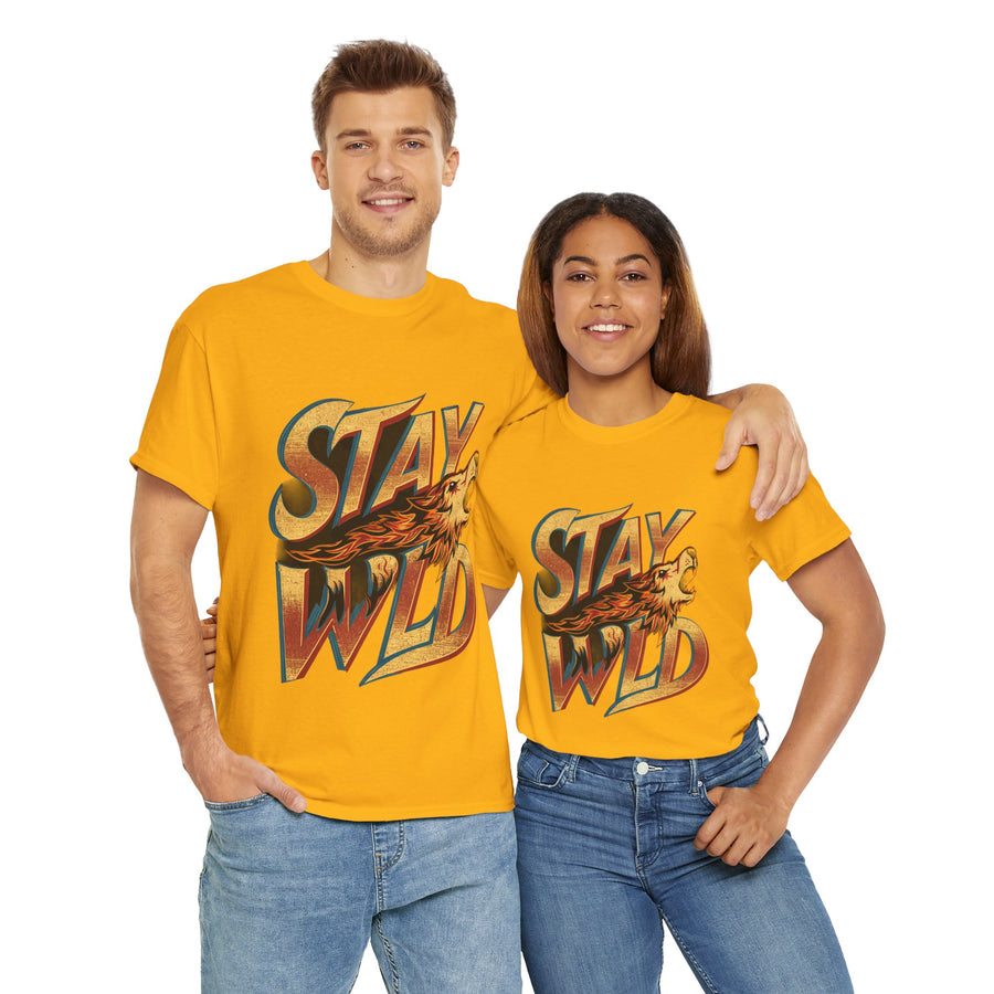 Gildan Stay Wild Unisex Heavy Printed Short Sleeve Cotton Tee