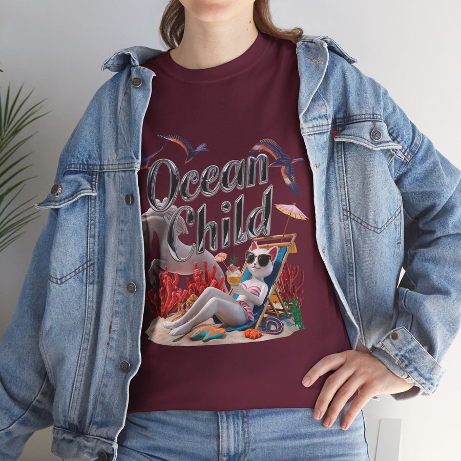 Ocean Child Printed Unisex Heavy Cotton Short Sleeve T-Shirt