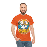 Gildan Sun Sea and Sand Printed Unisex Heavy Cotton Short Sleeve Tee