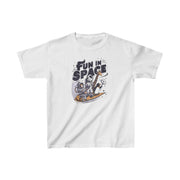 Kids Heavy Cotton Fun in Space Printed Tee