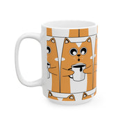Cat Printed Ceramic Mug, (11oz, 15oz)