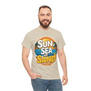 Gildan Sun Sea and Sand Printed Unisex Heavy Cotton Short Sleeve Tee