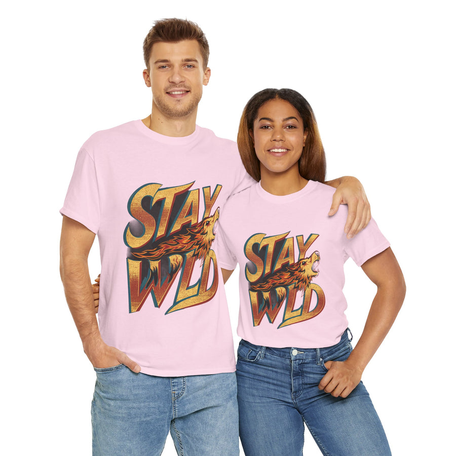 Gildan Stay Wild Unisex Heavy Printed Short Sleeve Cotton Tee