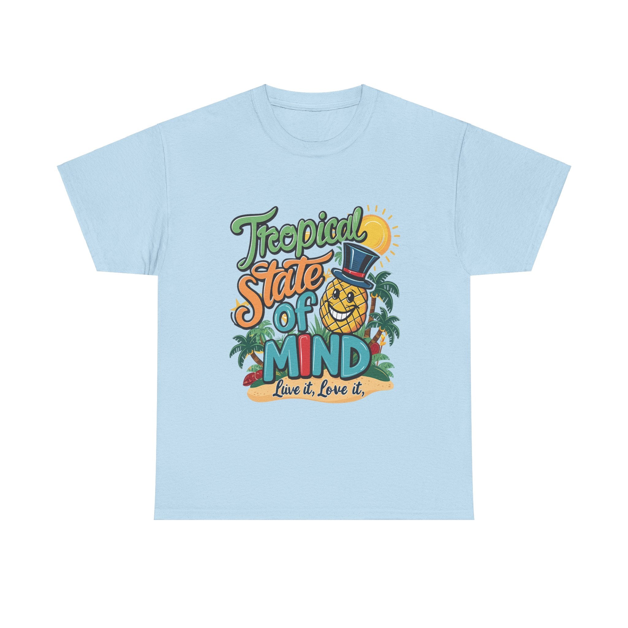 Gildan Tropical State  Unisex Heavy Printed Short Sleeve Cotton Tee