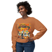 Unisex Lightweight Crewneck Chest Print Long Sleeve  Sweatshirt