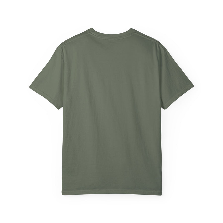 Garment-Dyed Crew Neck Chest Print T-shirt