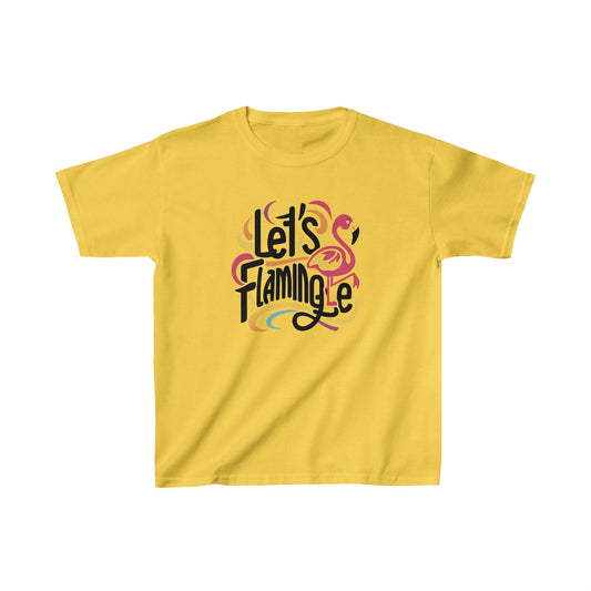 Kids Lets' Flamingle  Heavy Cotton Crew Neck T-Shirt