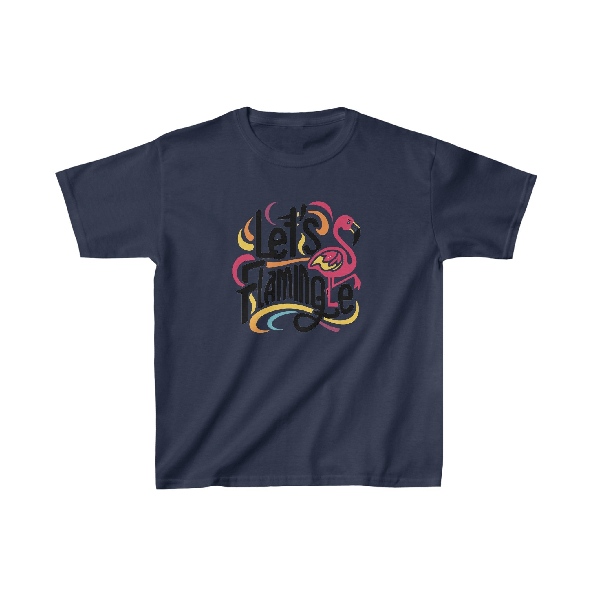 Kids Lets' Flamingle  Heavy Cotton Crew Neck T-Shirt