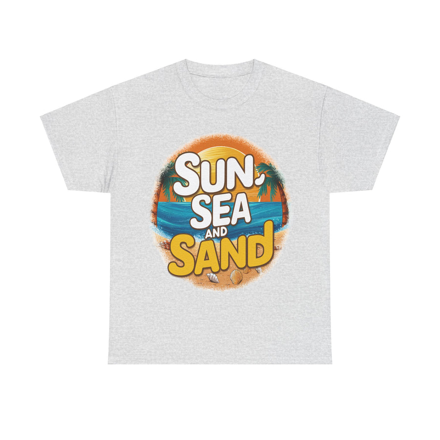 Gildan Sun Sea and Sand Printed Unisex Heavy Cotton Short Sleeve Tee