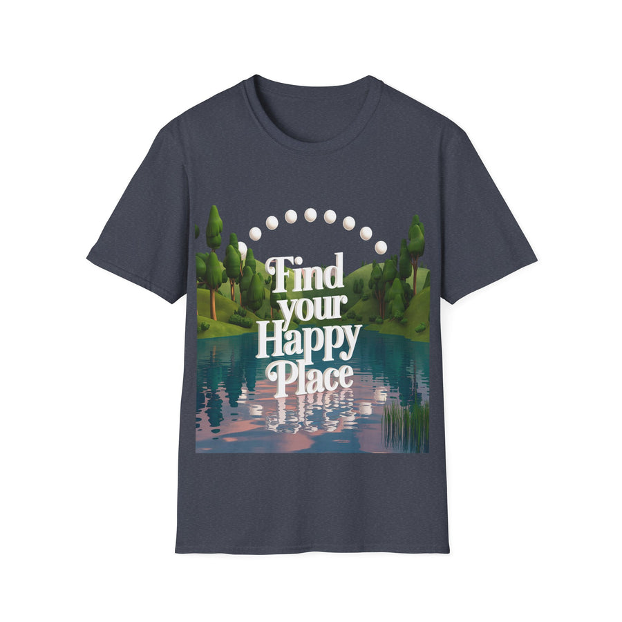 Happy Place Printed  Unisex Softstyle Crew Neck T-Shirt