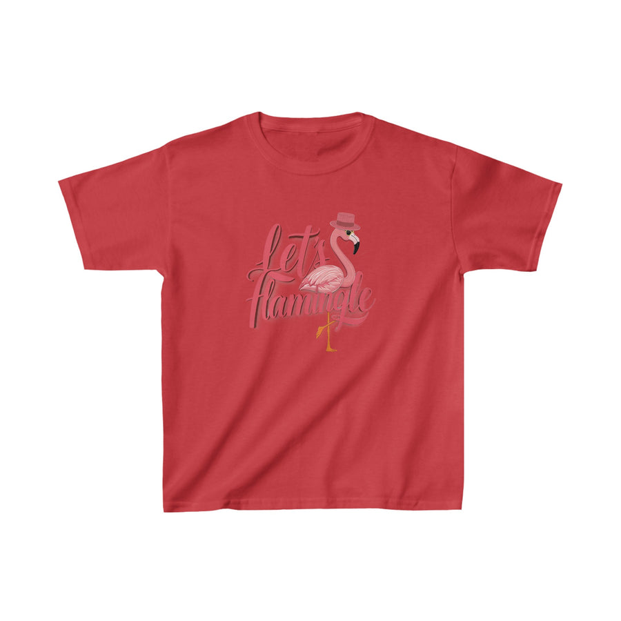 Kids Lets' Flamingle  Heavy Cotton Crew Neck  Printed T-Shirt