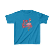 Kids Lets' Flamingle  Heavy Cotton Crew Neck  Printed T-Shirt