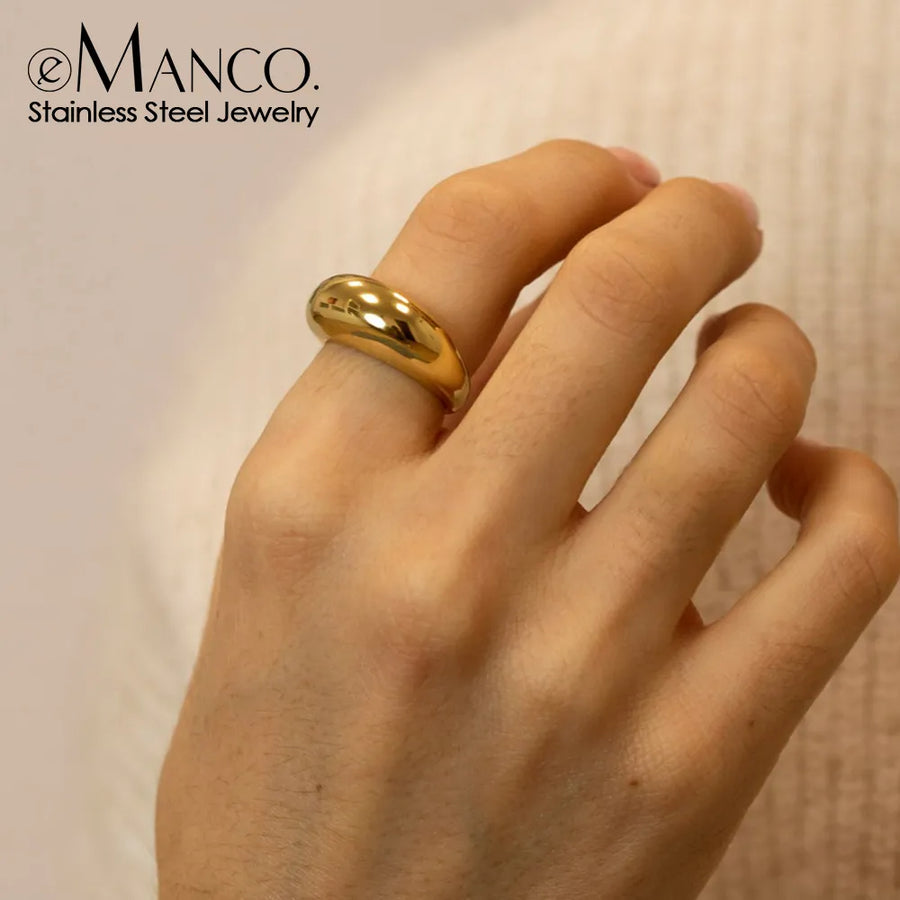 Gold and Silver Plated Stainless Steel Rings for Women