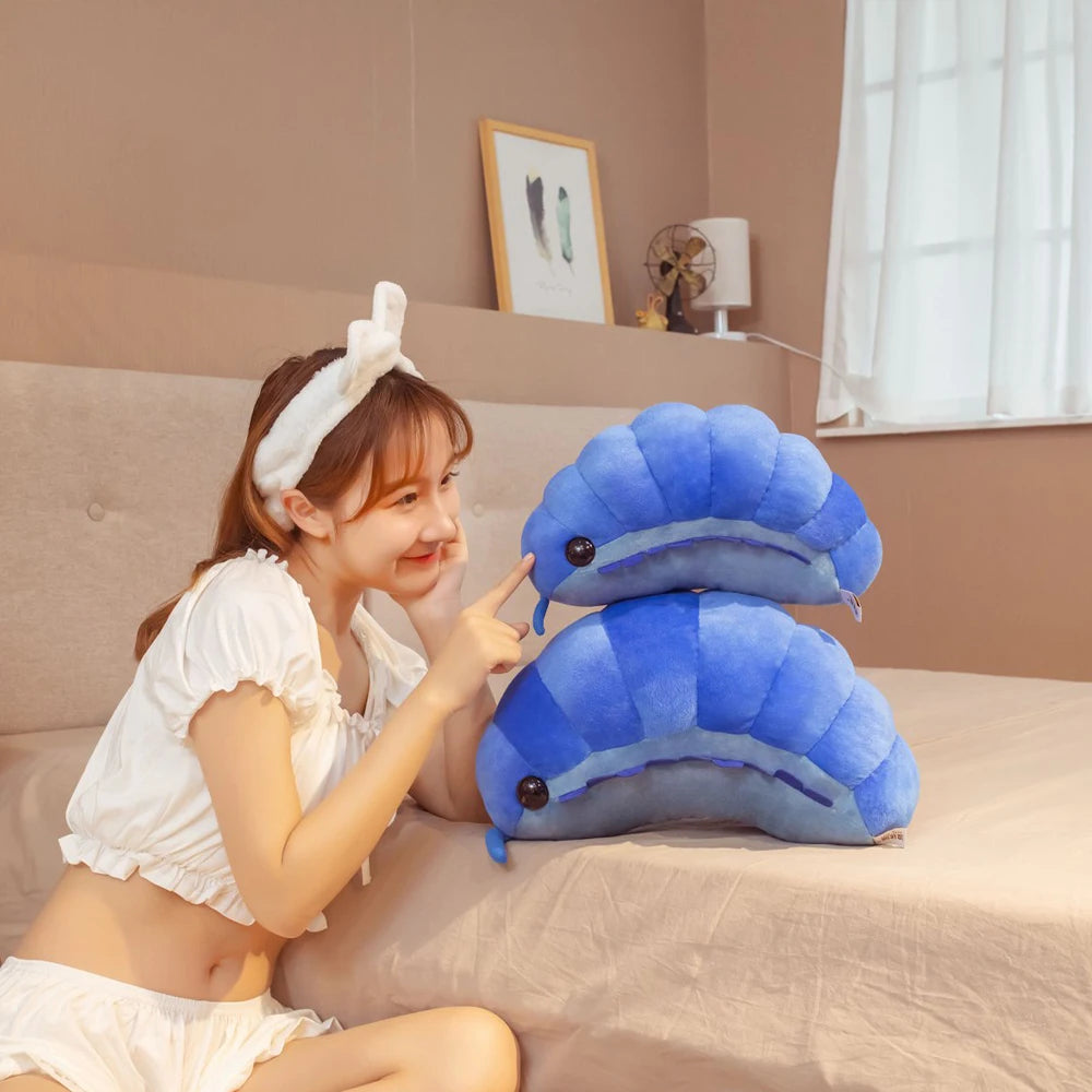 Ins Hot Creative Simulation Insect Plush Toys Soft Cartoon Isopod Nap Pillow Back Cushion Birthday Gifts Doll for Kids Girls