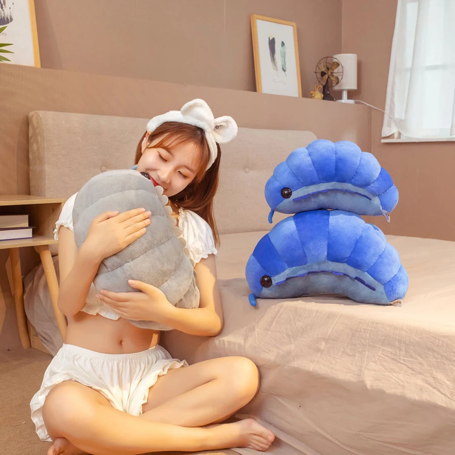 Ins Hot Creative Simulation Insect Plush Toys Soft Cartoon Isopod Nap Pillow Back Cushion Birthday Gifts Doll for Kids Girls