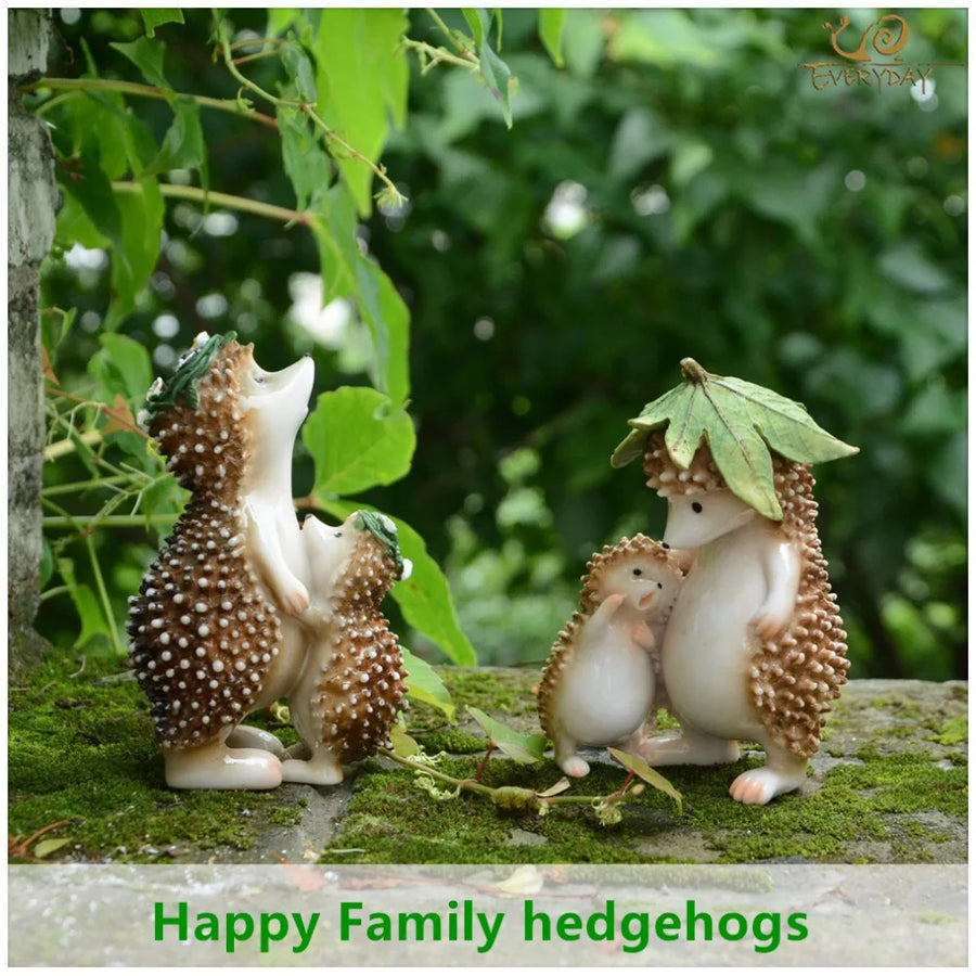 Cute Hedgehog Figurine Mini Toy for Kids Fairy Garden Decor