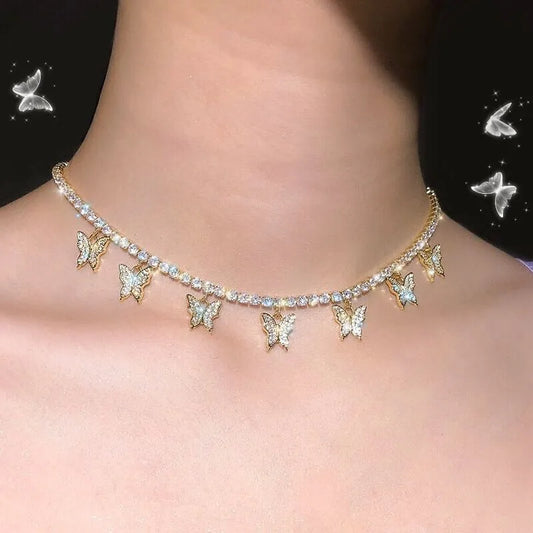 Women Chokers Gold Color Hollow Chain I Free Shipping