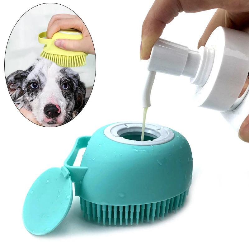 Bath Brush for Big Dogs and Cats - Soft Silicone Massage Gloves for Safe and Gentle Grooming - Pet Accessories and Tools