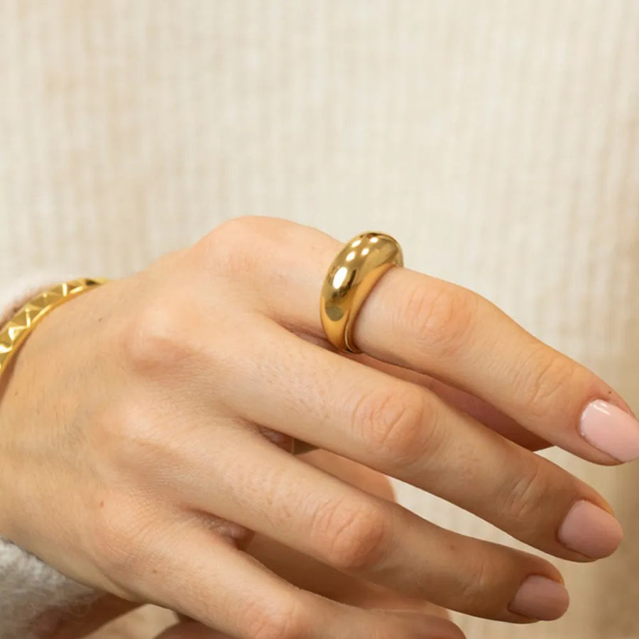 Gold and Silver Plated Stainless Steel Rings for Women