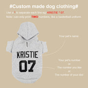 Custom Pet Dog Clothes Picture Name Print Dogs Hoodies Warm Pets Clothing French Bulldog for Small Medium Large Dogs XS-5XL